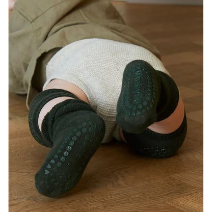 GoBabyGo Non-Slip Socks with Rubber Dots, Forest Green