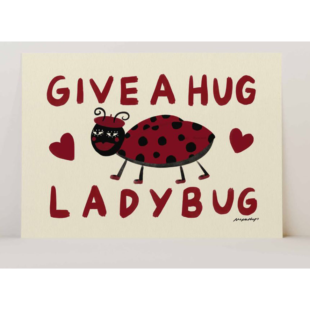 Nephthys Illustrated Poster, Give a Hug Ladybug - A4