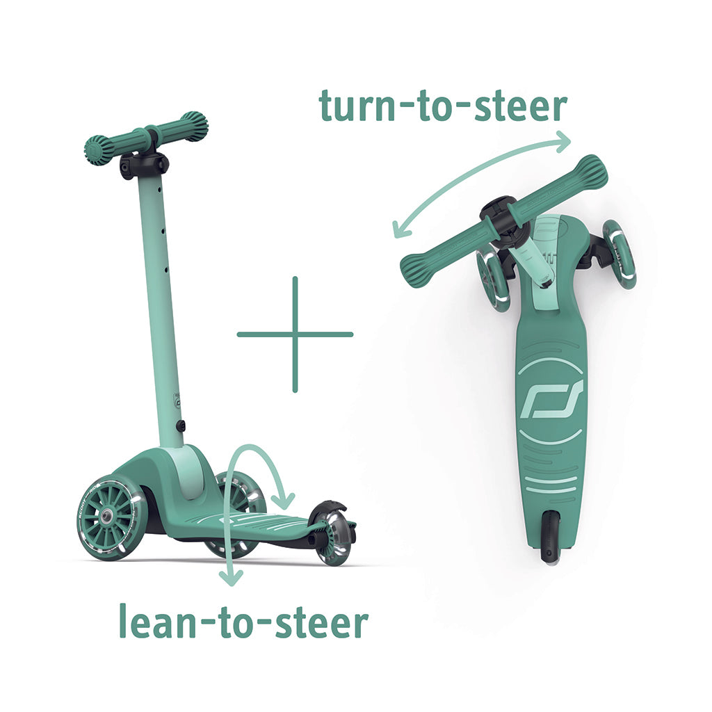 Scoot and Ride Highway Kick 3S, Kick Scooter – LED Forest