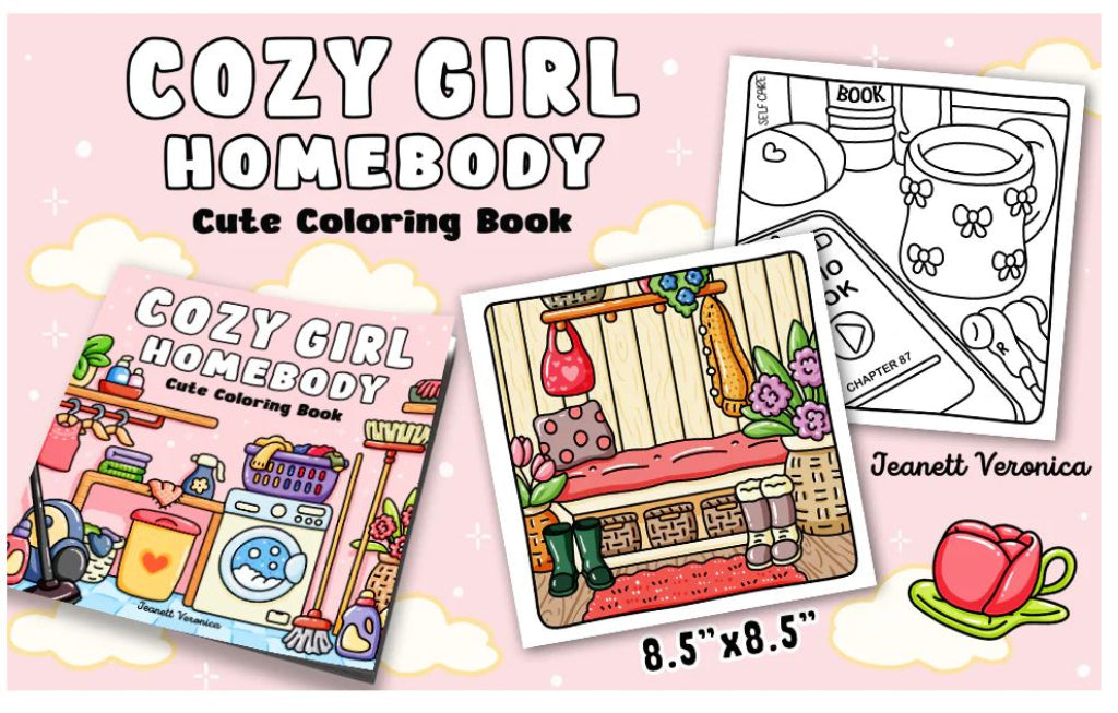 Cozy Girl Homebody Coloring Book