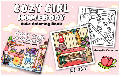 Cozy Girl Homebody Coloring Book