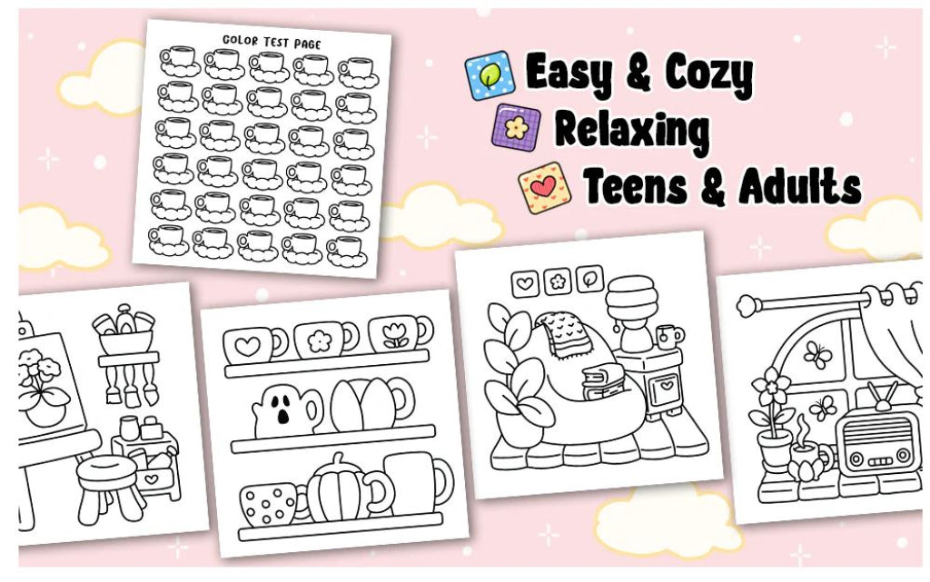 Cozy Girl Homebody Coloring Book