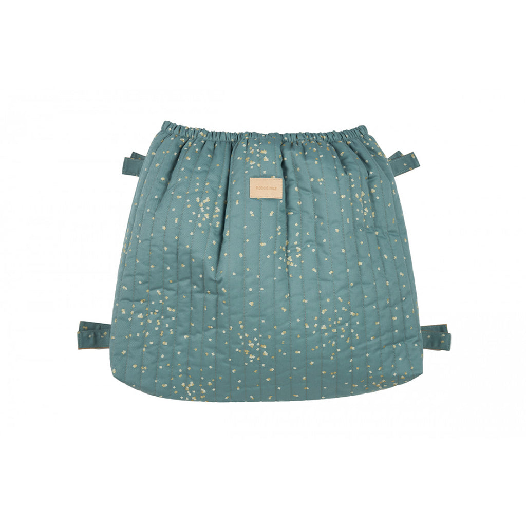 Nobodinoz Hyde Park Stroller Bag, Pram Bag, Gold Confetti/Magic Green