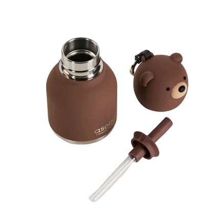 Asobu Bestie Mini Thermo Drink Bottle with Keychain, 200 ml – Brown Bear