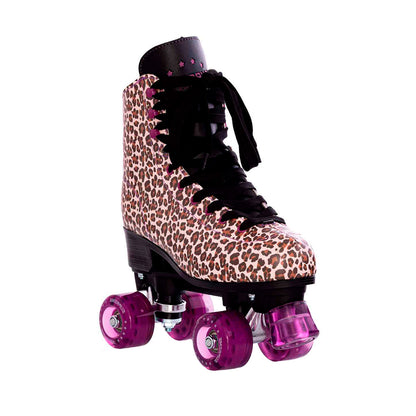 Supreme Rollers, Side-by-Side Roller Skates, Del Rey Leopard – Sizes 31–42