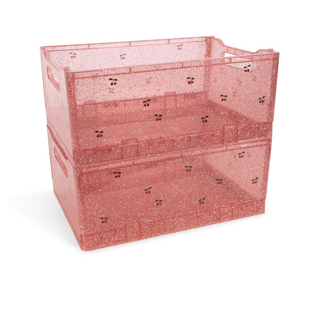 Konges Sløjd Glitter Storage Boxes 2-Pack, Sparkling Blush