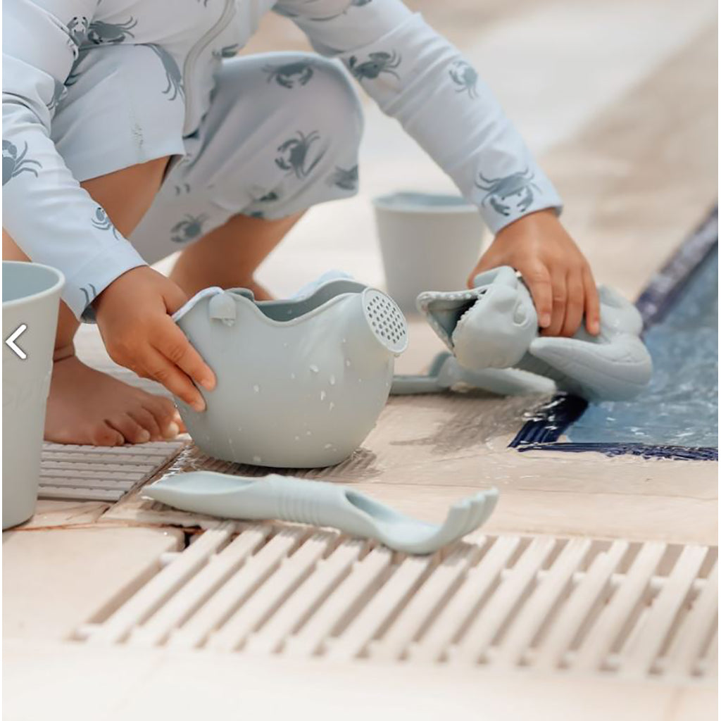 Scrunch Sand Toy, Shovel and Rake Combo - Double-Digger - Light Blue