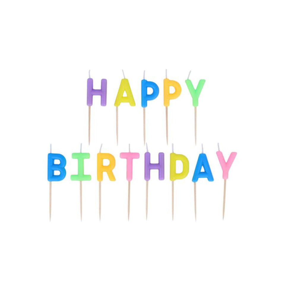 My Little Day Cake Candles, Happy Birthday Multicolor