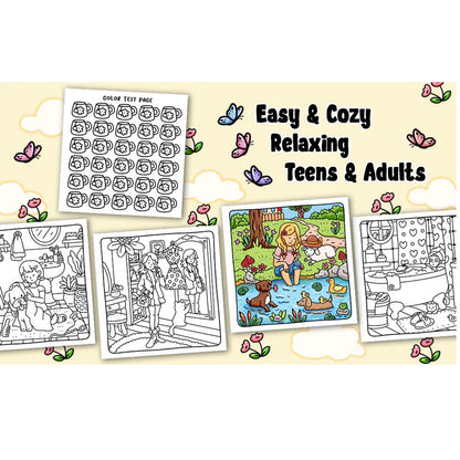 Cozy Girl Life Coloring Book