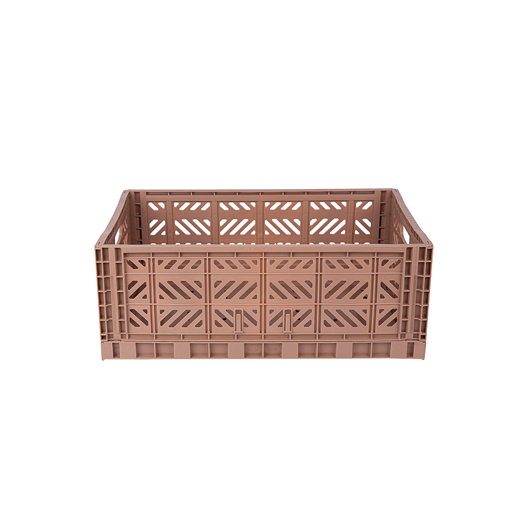 Aykasa Maxi Folding Crate, Warm Taupe