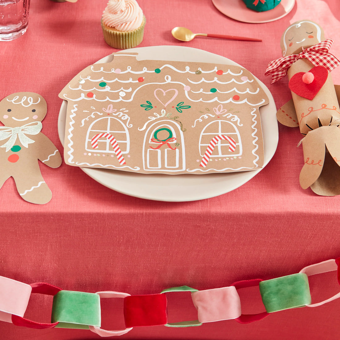 Meri Meri Christmas plates, Gingerbread House, 8 pcs.
