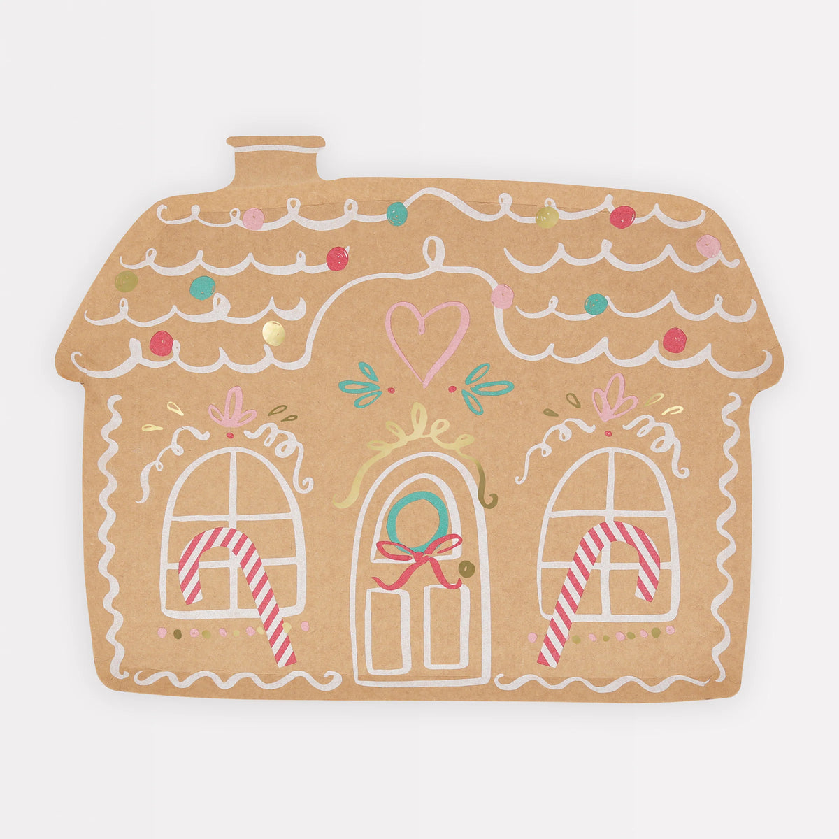 Meri Meri juletallerkener, Gingerbread House, 8 stk.