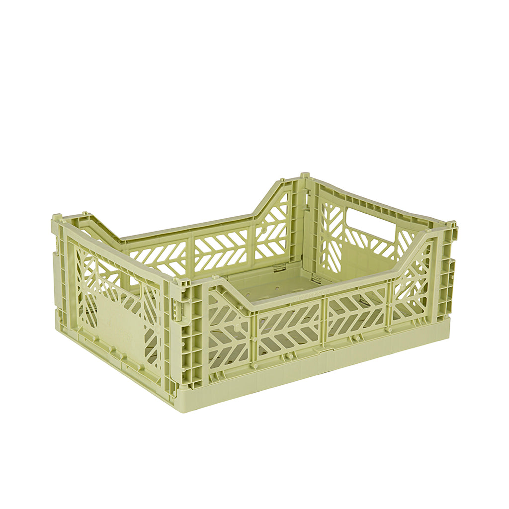 Aykasa Midi Folding Crate, Lime Cream