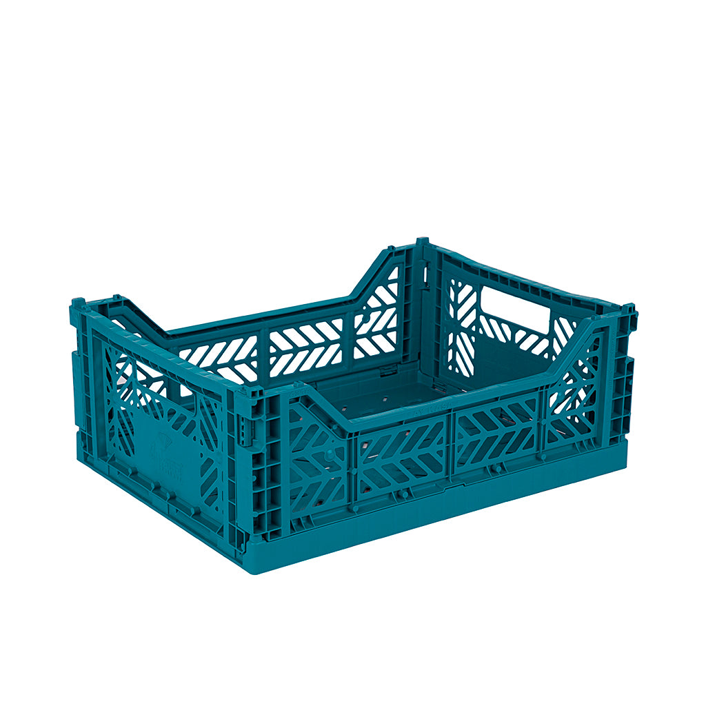 Aykasa Midi Folding Crate, Peacock Green