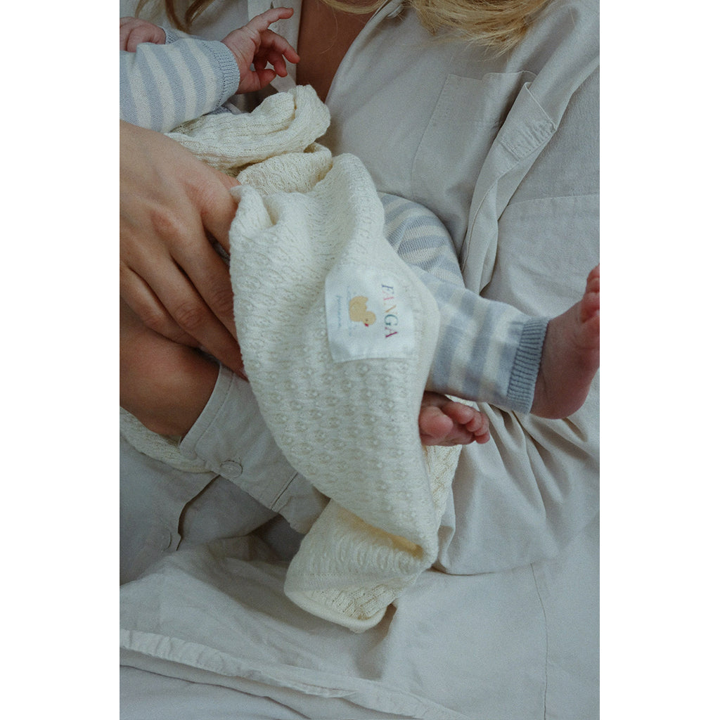 Fanga Fontana Venti Baby Cardigan, Organic, Gray Dawn – Ages 1–9 months