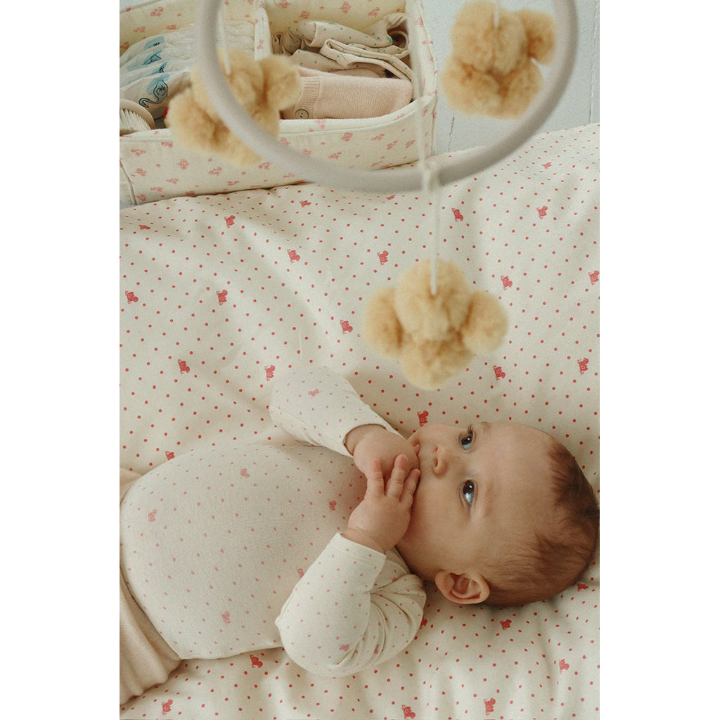 "Fanga Fontana Bello Bodystocking with Long Sleeves, Lago Rosa - Size 1 - 9 Months"