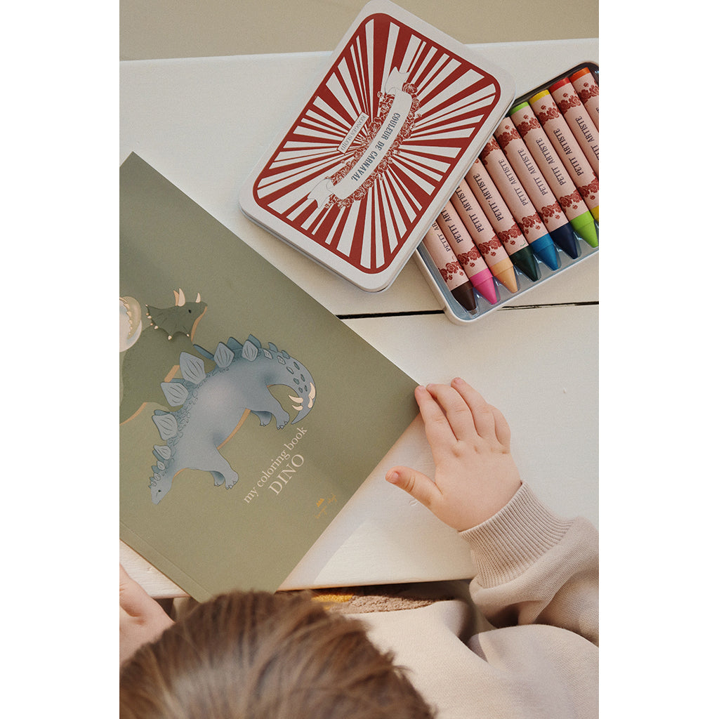 Konges Sløjd Coloring Book &amp; Color Pencils, Dino