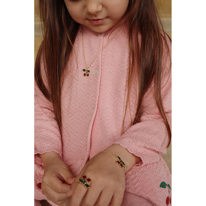 Konges Sløjd Jewelry Set, Necklace, Ring, and Bracelet - Cherry