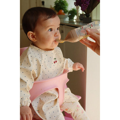 Konges Sløjd Dinner Bib with Sleeves, 6 months - 3 years - Navy Dot/Rain Washed