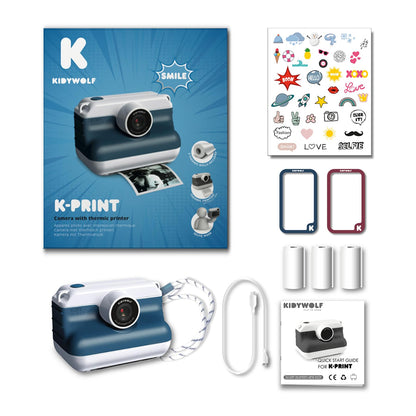 Kidywolf Instant Print Camera for Kids, Blue