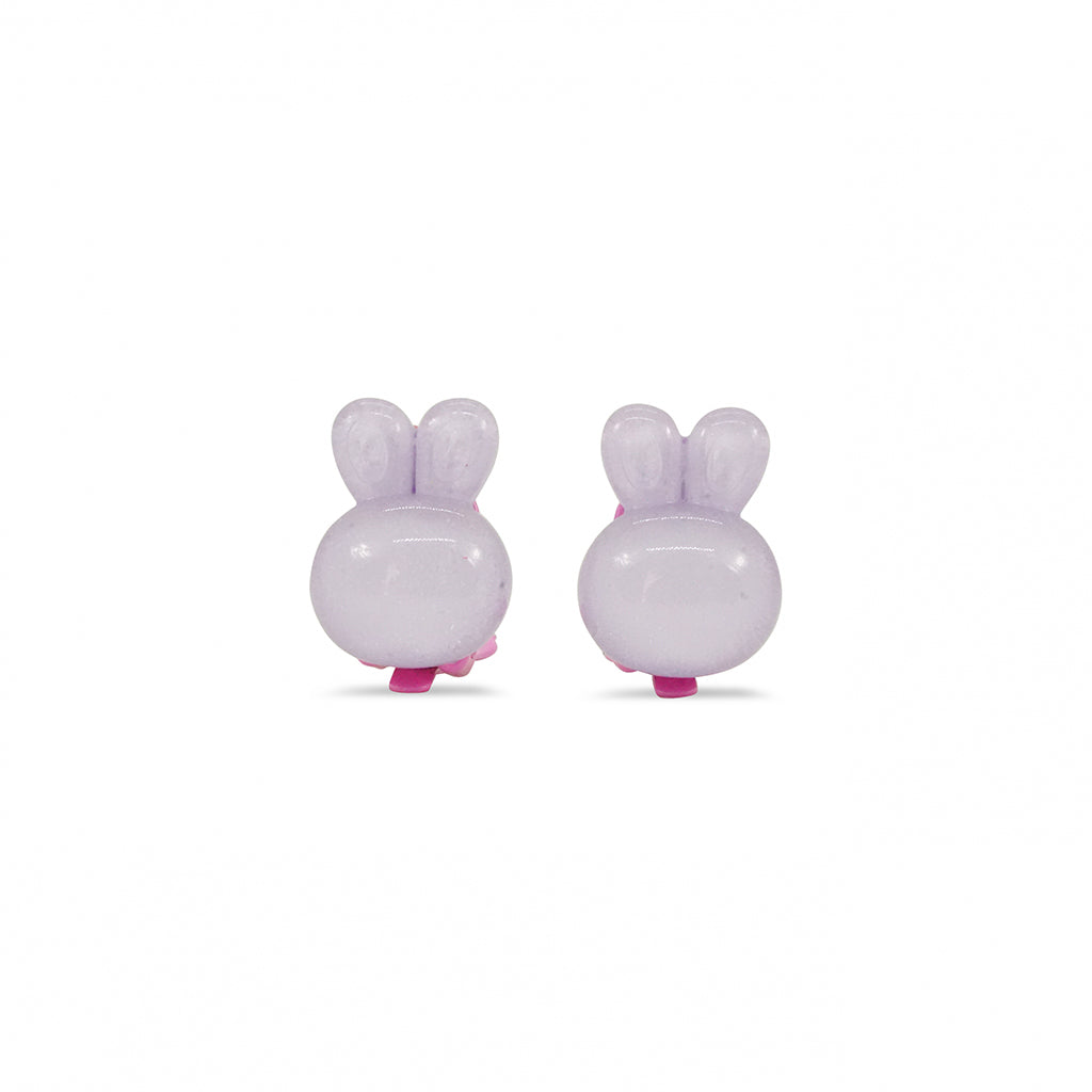 Milk x Soda Candy Rabbit Clip-On Earrings for Children – Purple