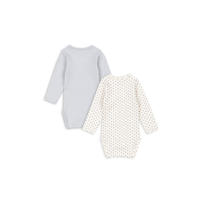 Fanga Fontana Bello Bodystocking with Long Sleeves, 2-Pack, Blue Mix – Size 1–12 months