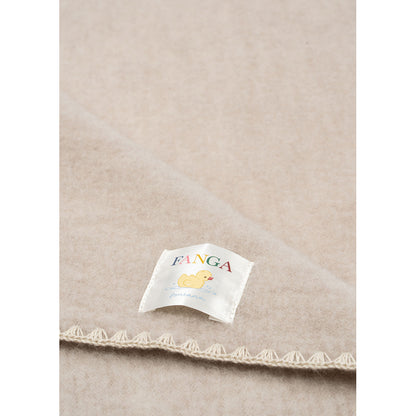 Fanga Fontana Erba Baby Blanket in Wool Fleece, Oatmeal Melange