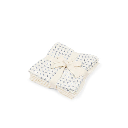 Fanga Fontana stofble, økologisk muslin, 3-pak - Punto blue