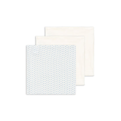 Fanga Fontana Bellini Muslin Cloth, Organic, 3-Pack - Punto Blue