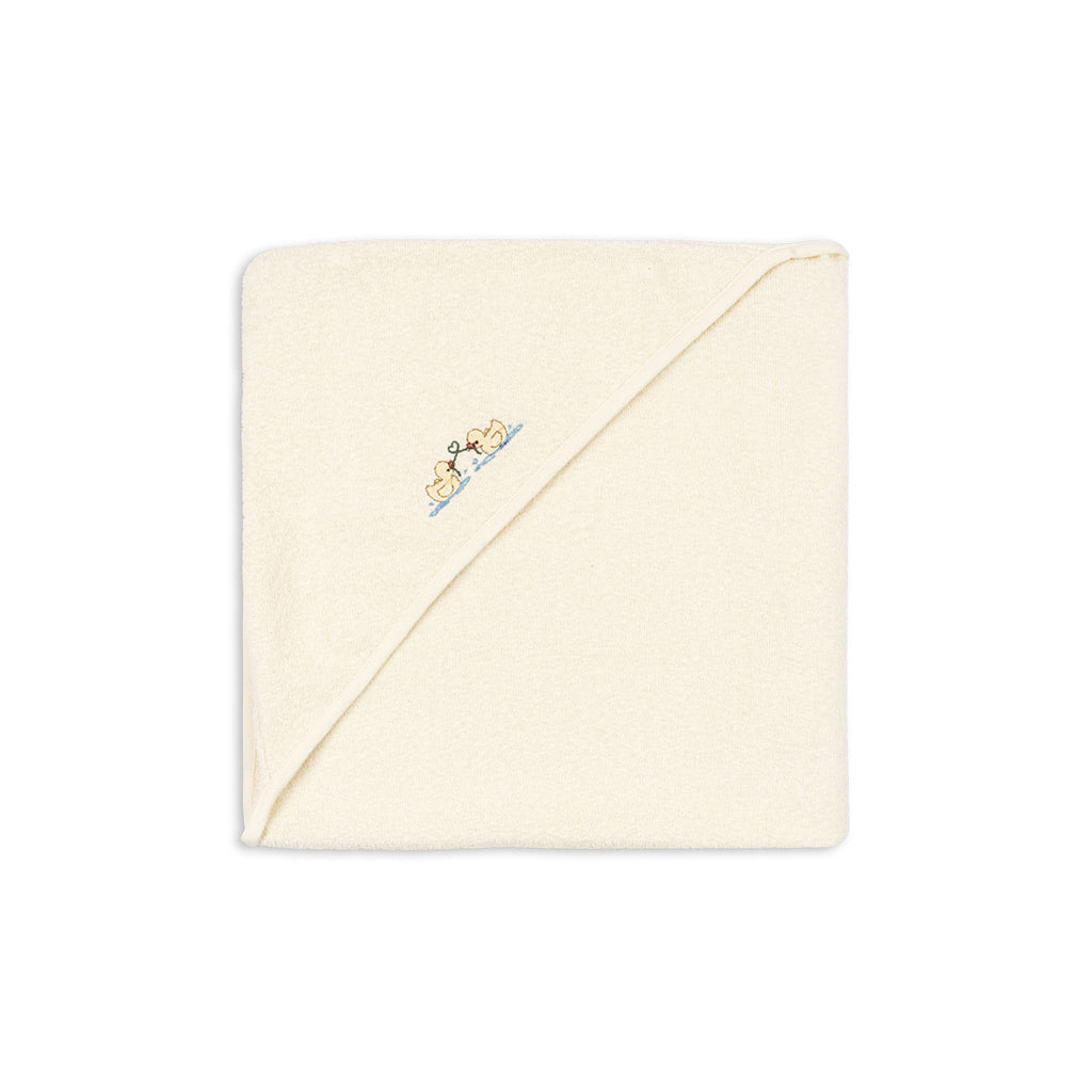 Fanga Fontana Figo Baby Hooded Towel, GOTS - Antique White