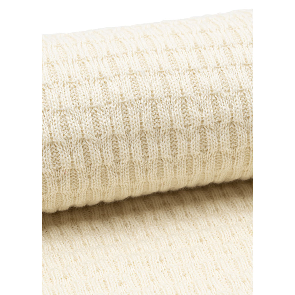 &quot;Fanga Fontana Baby Blanket, Venti Pointelle, GOTS - Antique White&quot;