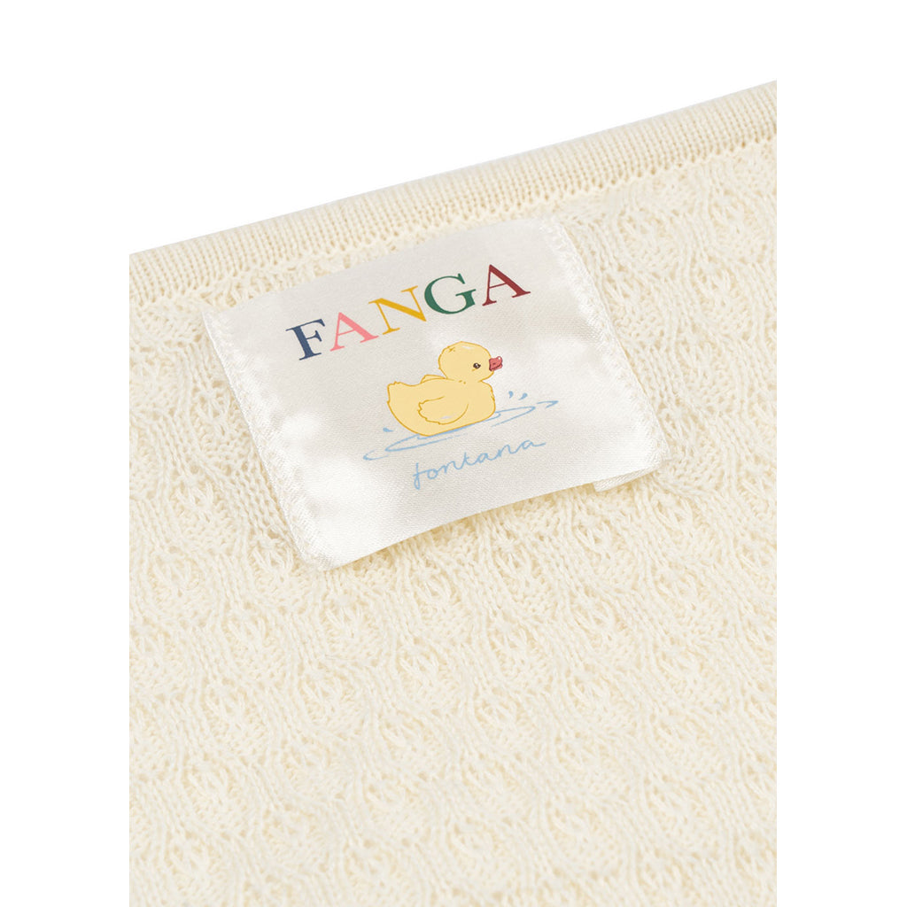 &quot;Fanga Fontana Baby Blanket, Venti Pointelle, GOTS - Antique White&quot;