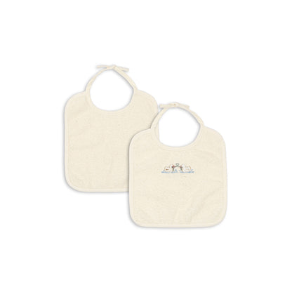 Fanga Fontana Fio Terry Bib, GOTS Certified, 2-Pack - Antique White
