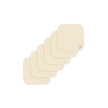 Fanga Fontana Figo Terry Washcloth, GOTS Certified, 6-Pack - Antique White