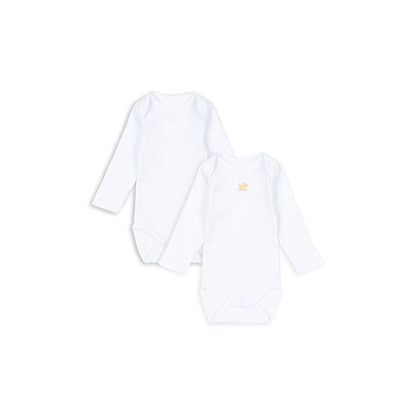 &quot;Fanga Fontana Piscina Long-Sleeve Bodysuit, 2-Pack - Optic White&quot;