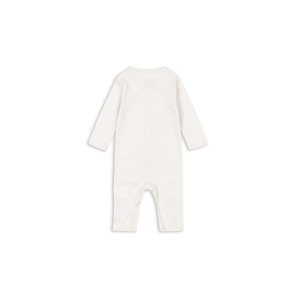 Fanga Fontana Fio Bodystocking with Long Sleeves, Tea Stripe Gray Dawn - Size 1-6 Months