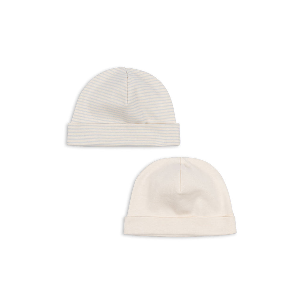 Fanga Fontana Fio Stripe Baby Beanie, Blue Mix, 2-Pack – Size 0-9 Months