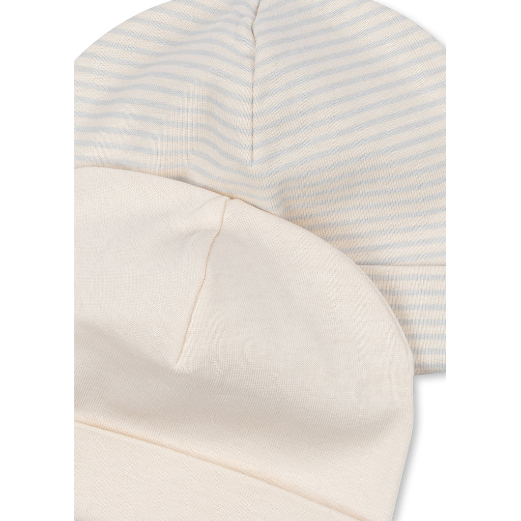 Fanga Fontana Fio Stripe Baby Beanie, Blue Mix, 2-Pack – Size 0-9 Months