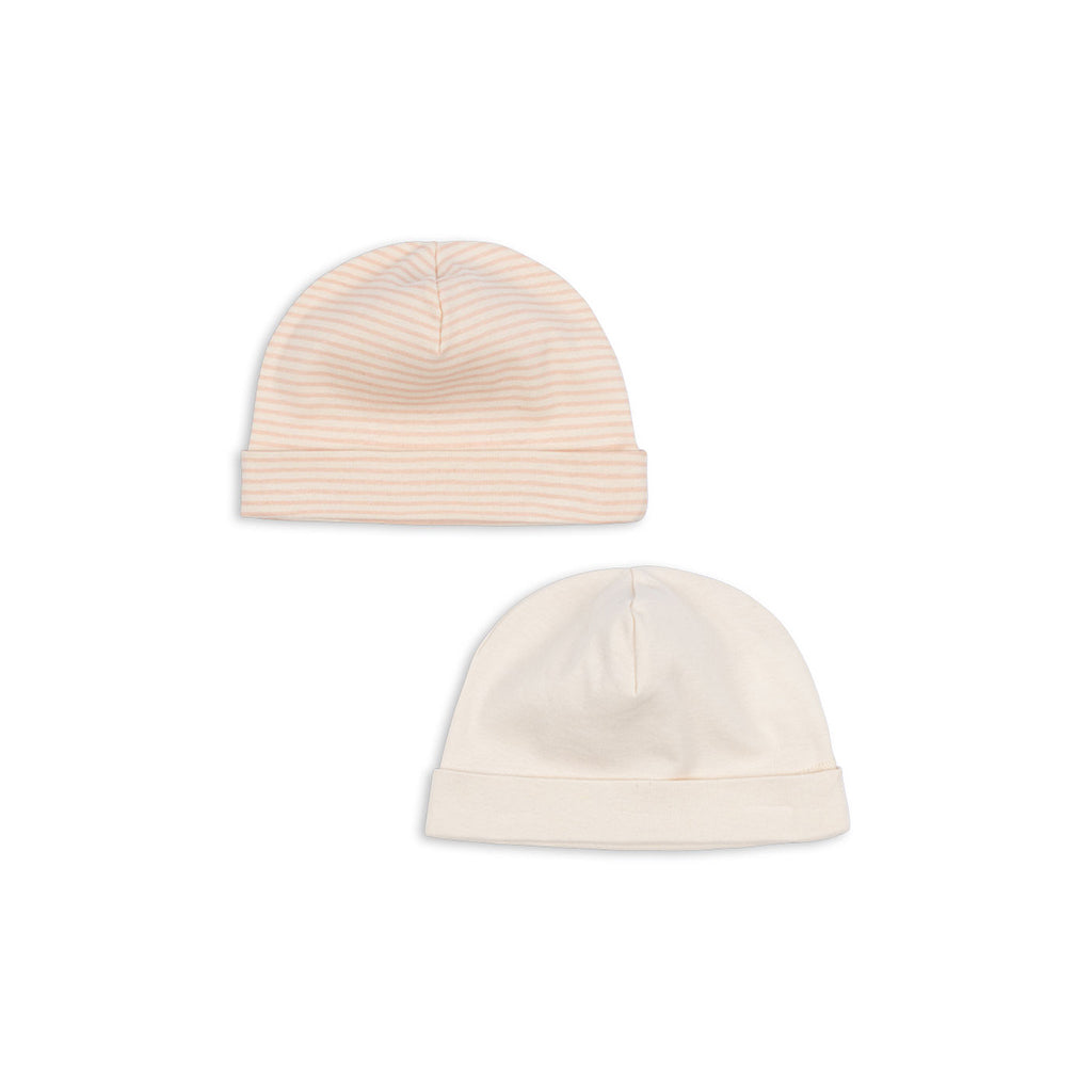Fanga Fontana Fio Stripe Baby Hat, Blush Mix, 2-Pack - Size 0 - 9 Months