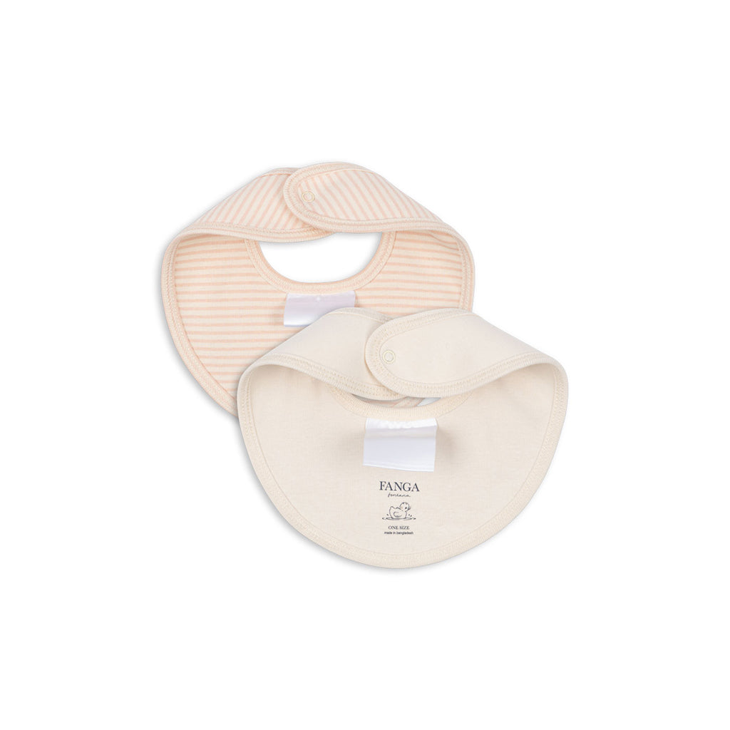 Fanga Fontana Bib, Fio Stripe, 2-Pack - Blush Mix