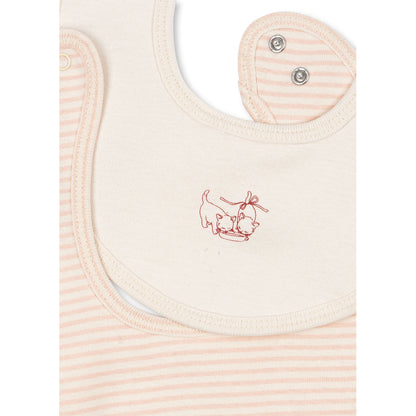 Fanga Fontana Bib, Fio Stripe, 2-Pack - Blush Mix