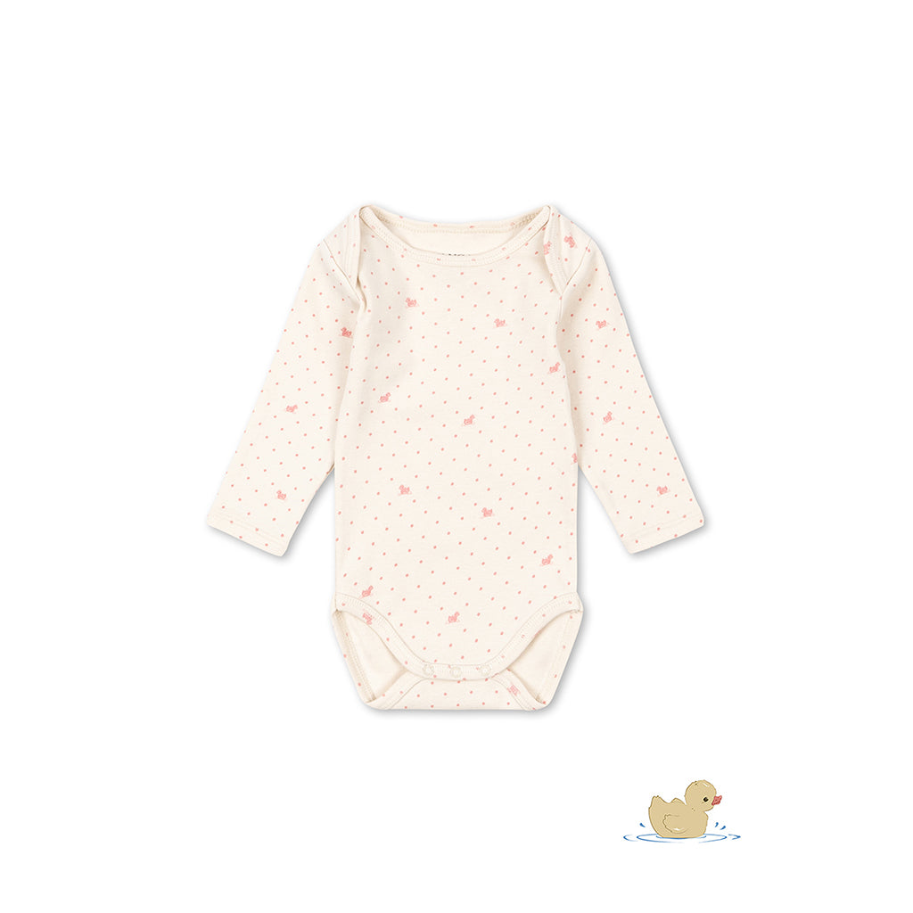 "Fanga Fontana Bello Bodystocking with Long Sleeves, Lago Rosa - Size 1 - 9 Months"