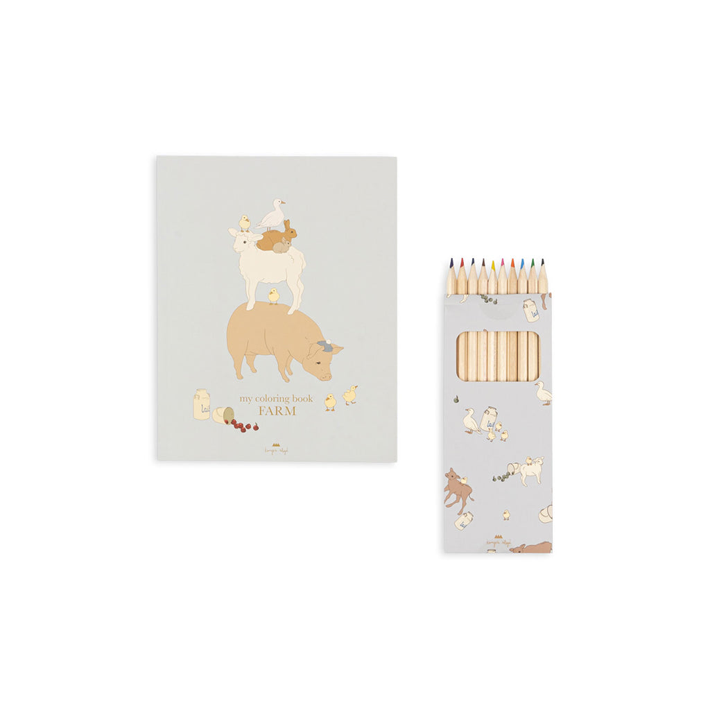 Konges Sløjd Coloring Book and Crayons, Farm