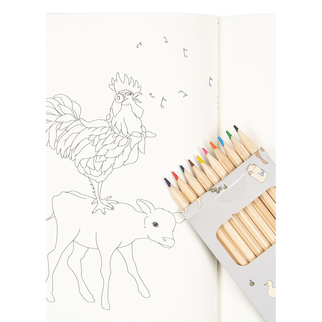 Konges Sløjd Coloring Book and Crayons, Farm