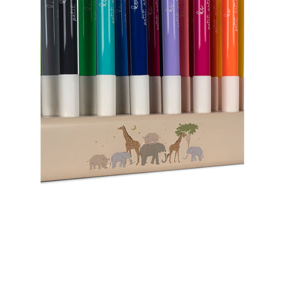 Konges Sløjd Wooden Block Markers, 24 Colors - Safari