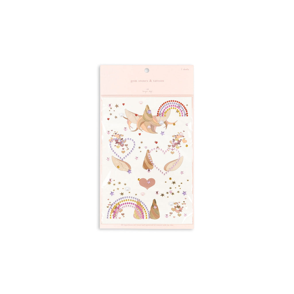 Konges Sløjd Temporary Tattoos and Self-Adhesive Gems, Pink