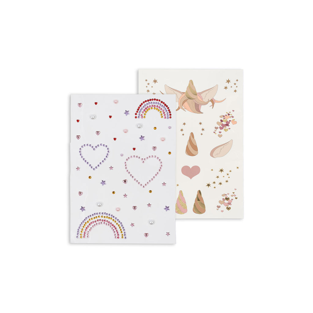 Konges Sløjd Temporary Tattoos and Self-Adhesive Gems, Pink