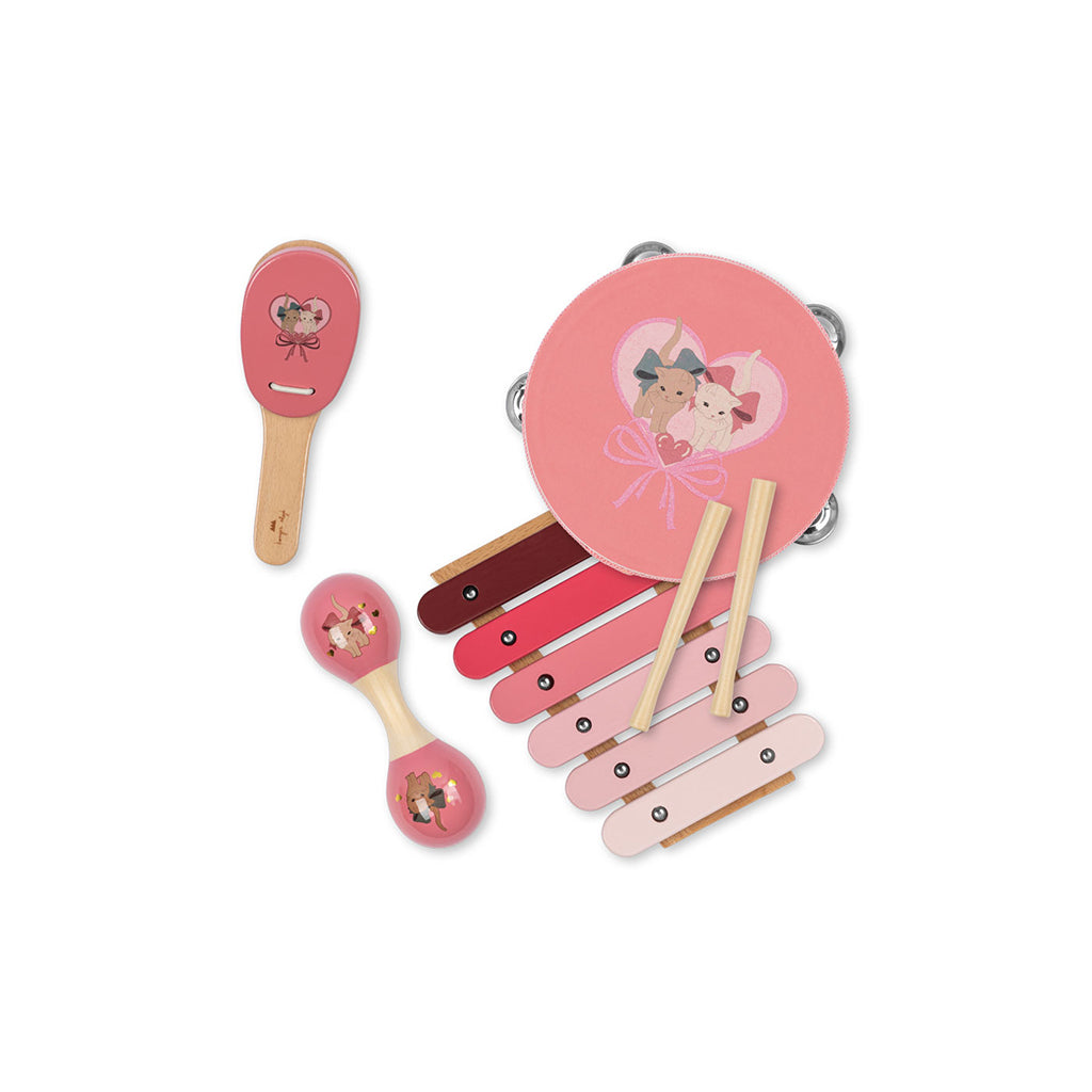 Konges Sløjd Musical Instruments in Suitcase, 4-Piece Set - Bow Kitty