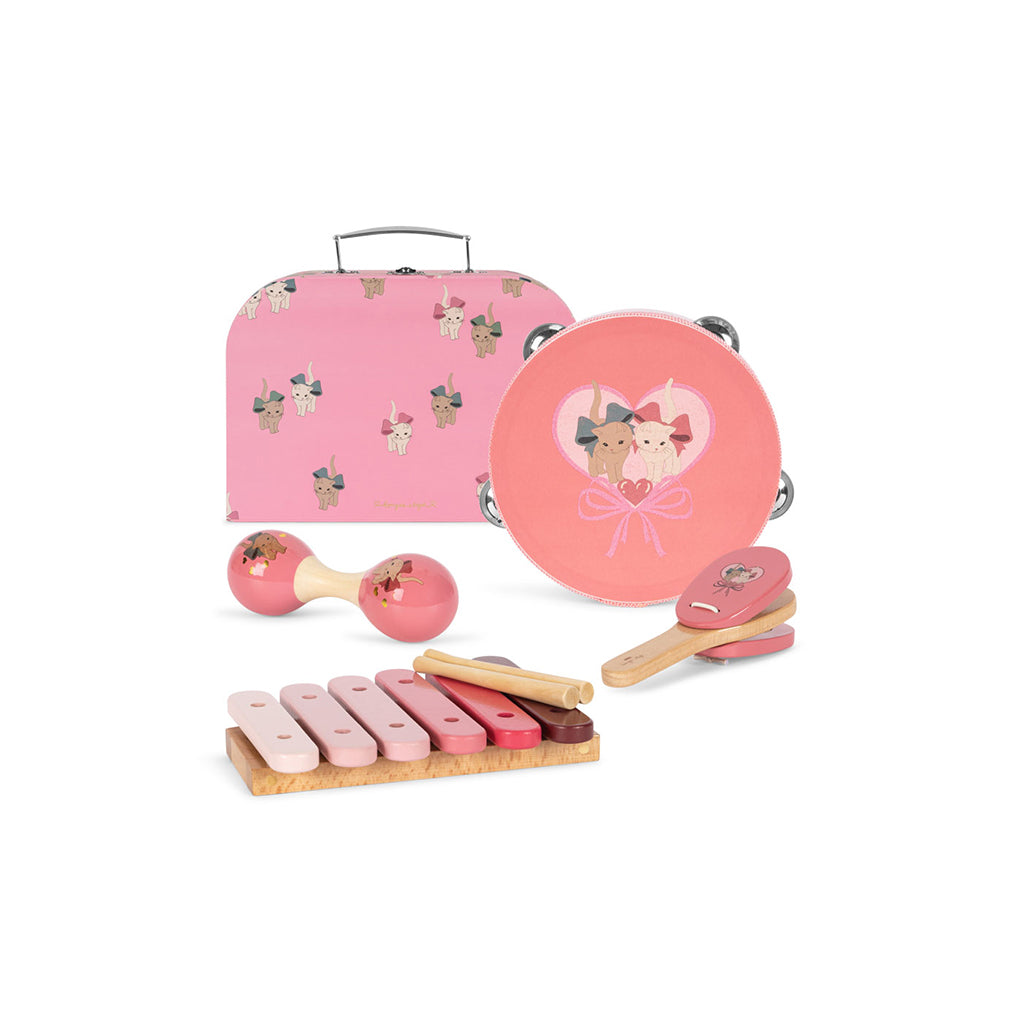 Konges Sløjd Musical Instruments in Suitcase, 4-Piece Set - Bow Kitty