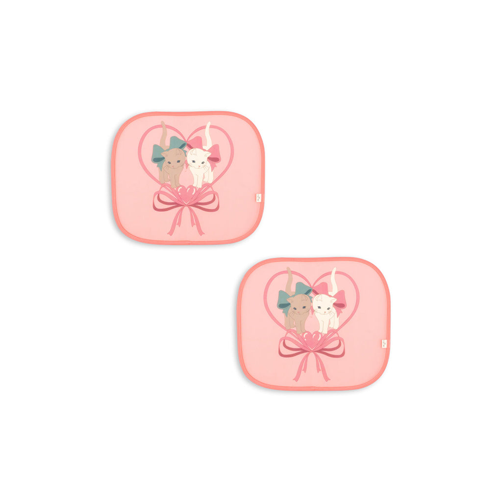 Konges Sløjd, Car Sunshade, Sun Screen for Car Windows, 2-Pack - Kitty Bow